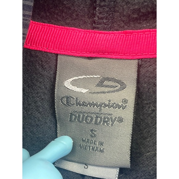 Champion Duo Dry Zip Hoodie Womens Small Gray Pink Back Zip Excellent V9504M - Picture 12 of 15